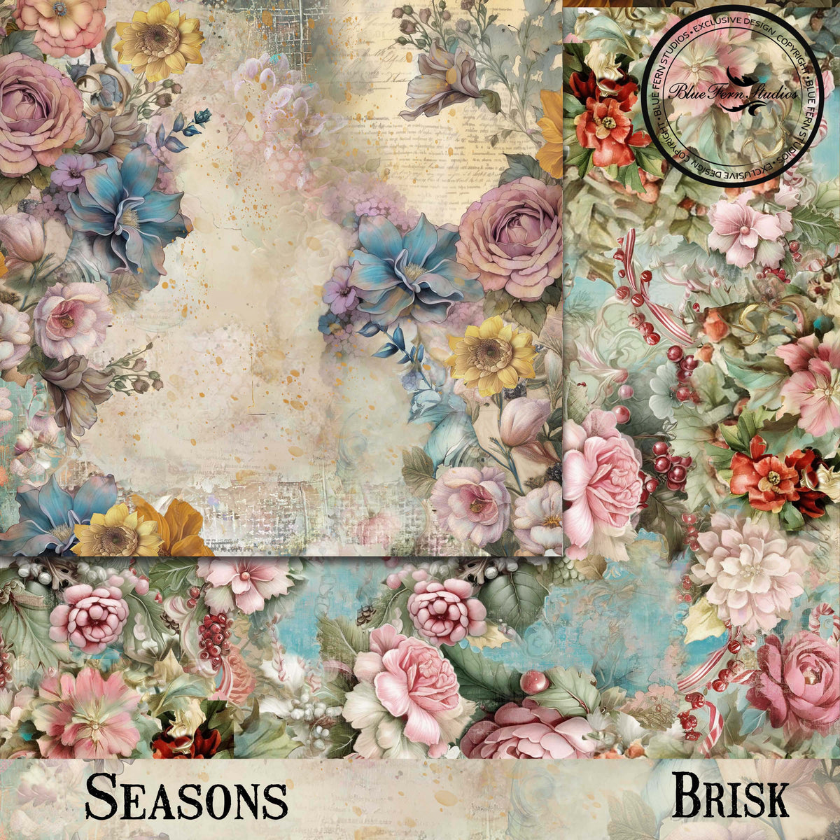 Seasons - 12x12 Paper Pack - Blue Fern