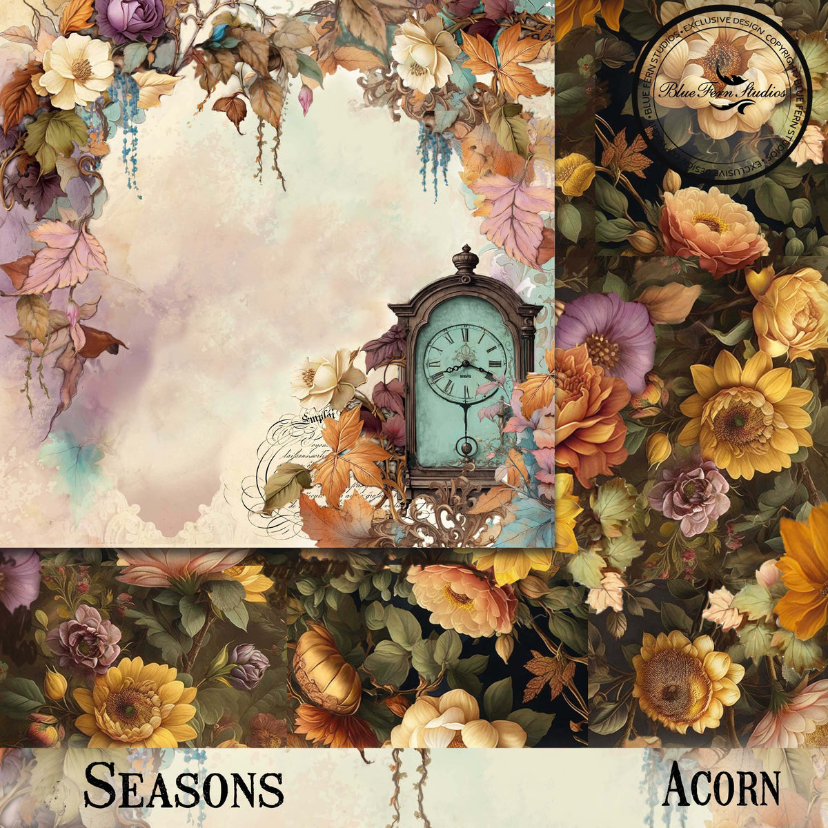 Seasons - 12x12 Paper Pack - Blue Fern