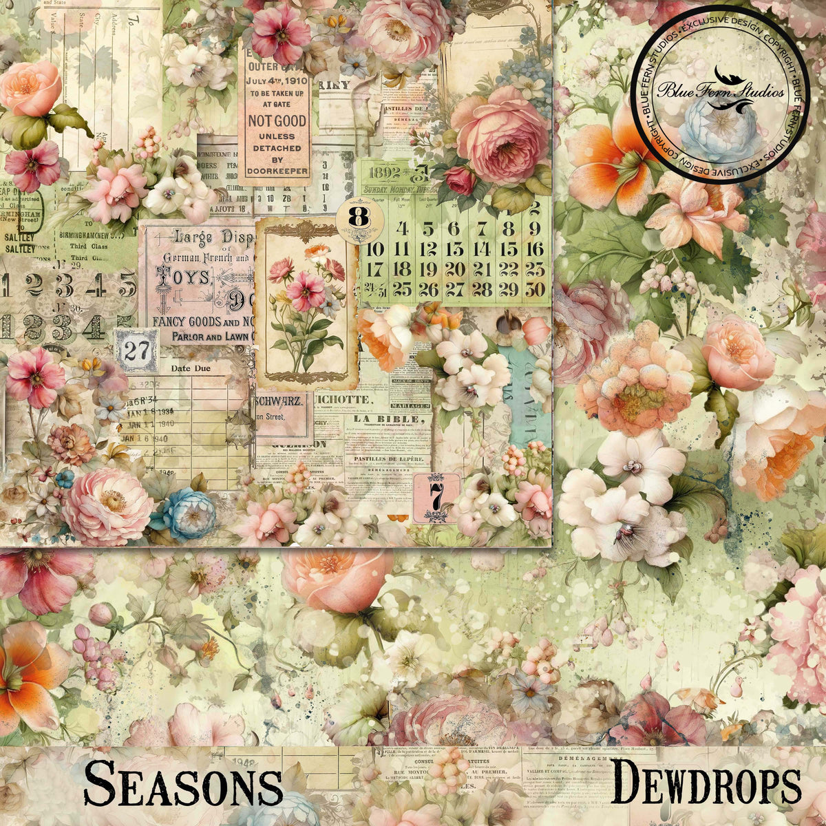 Seasons - 12x12 Paper Pack - Blue Fern