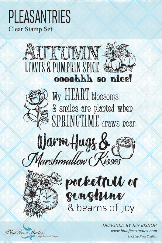 Pleasantries - Blue Fern - Seasons Collection by Jen Bishop