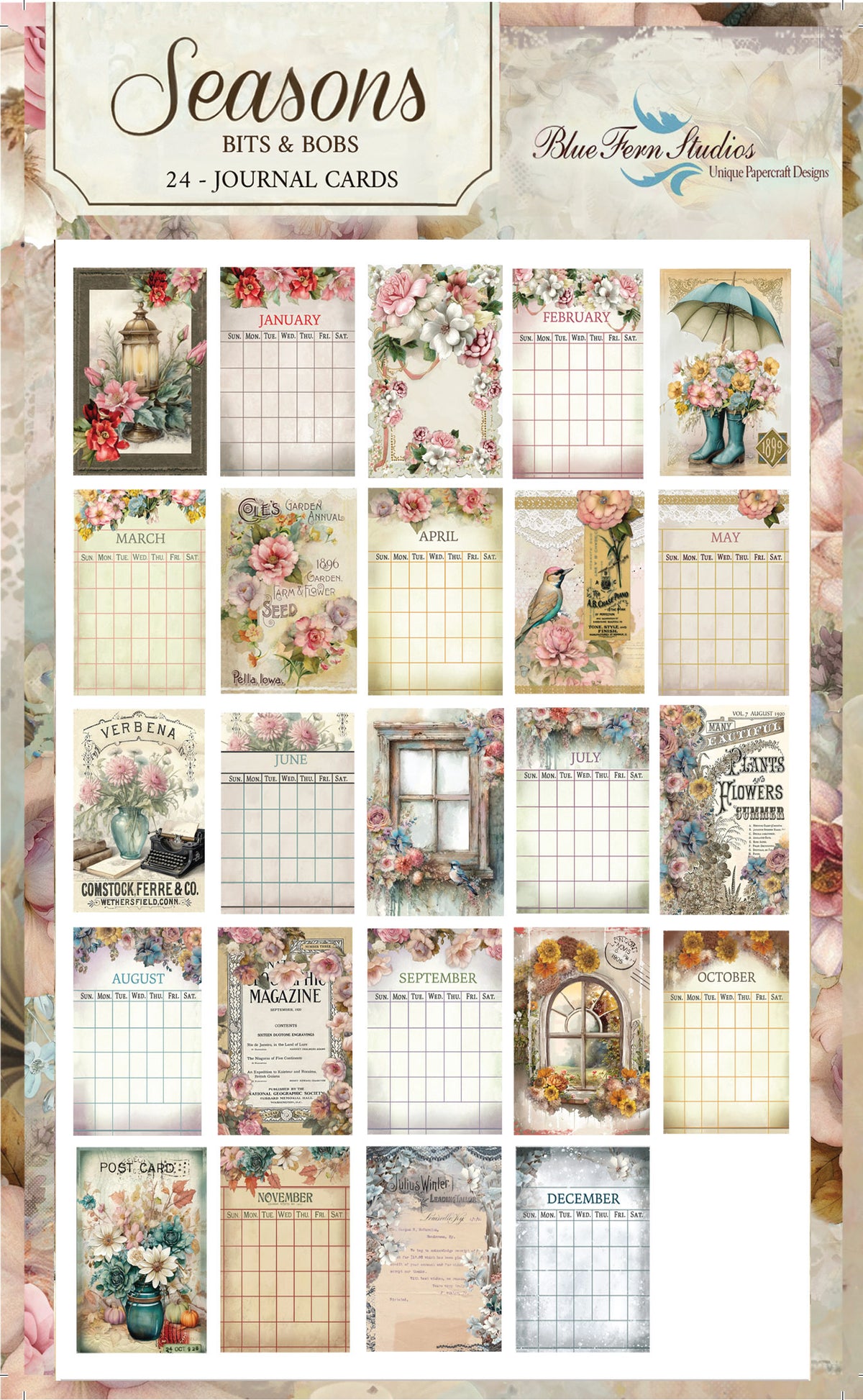 Blue Fern Studio - Seasons - Journal Cards - Bits n Bobs - By Jen Bishop