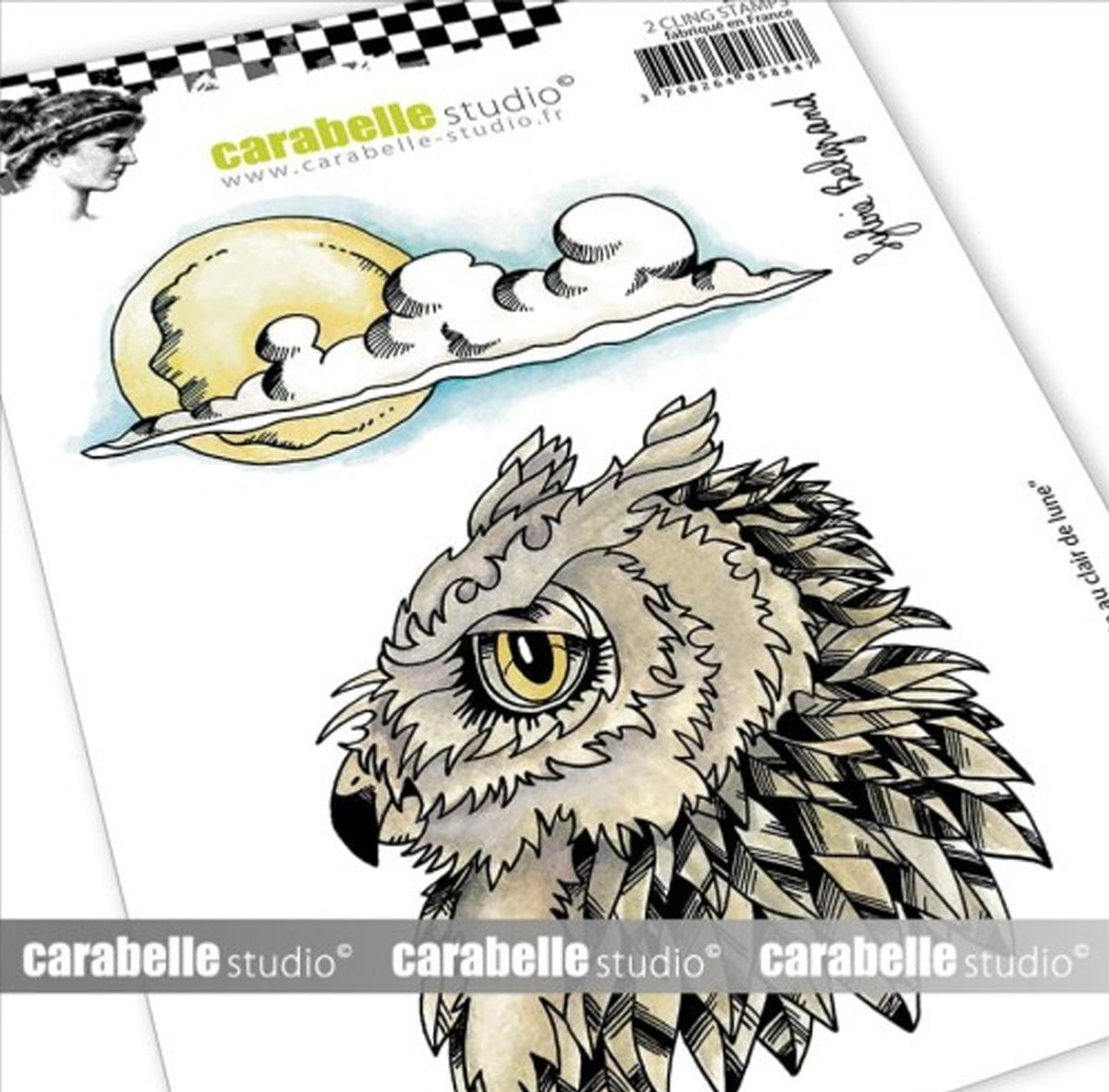 Carabelle Cling Stamp - Chouette au Clair de Lune - by Sylvie Belgrand