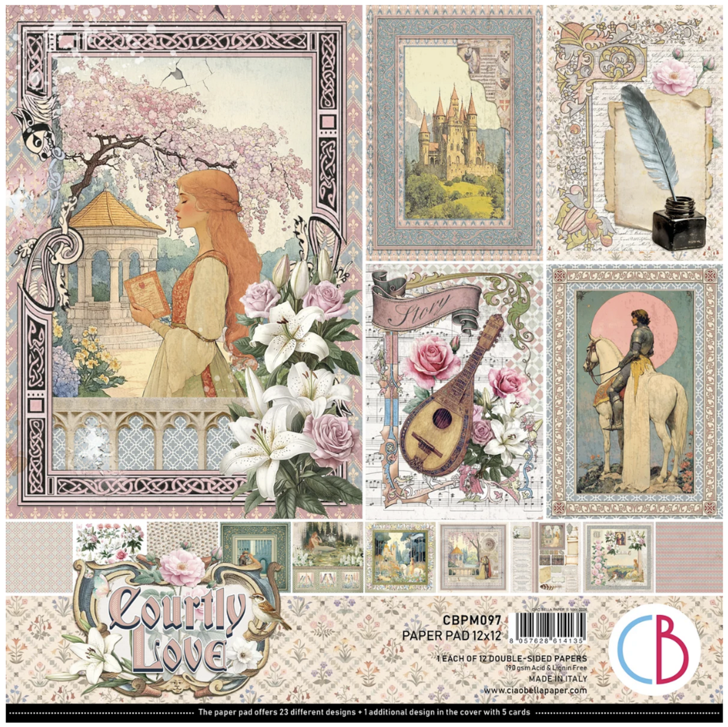 Ciao Bella- Courtly Love - 12x12 Paper Pack