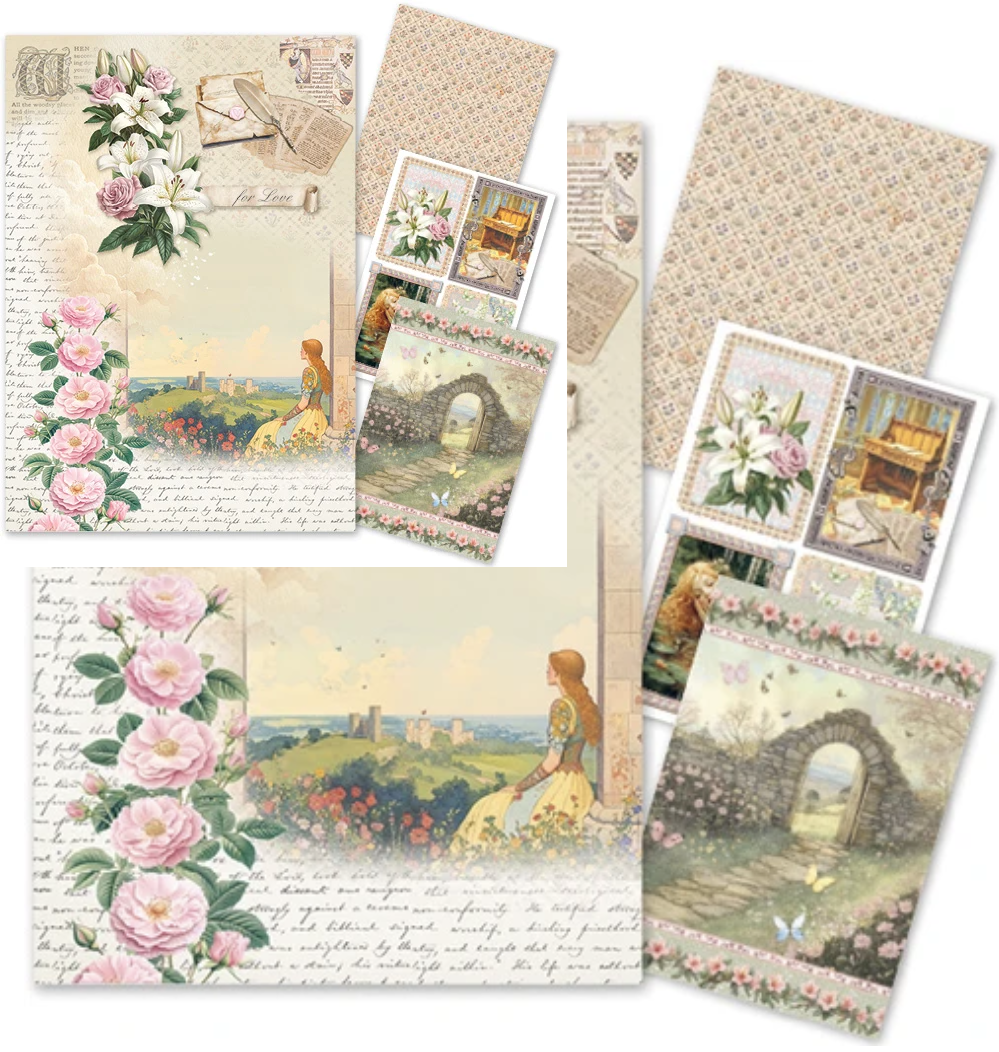 Ciao Bella- Courtly Love - Rice Paper A4 Set