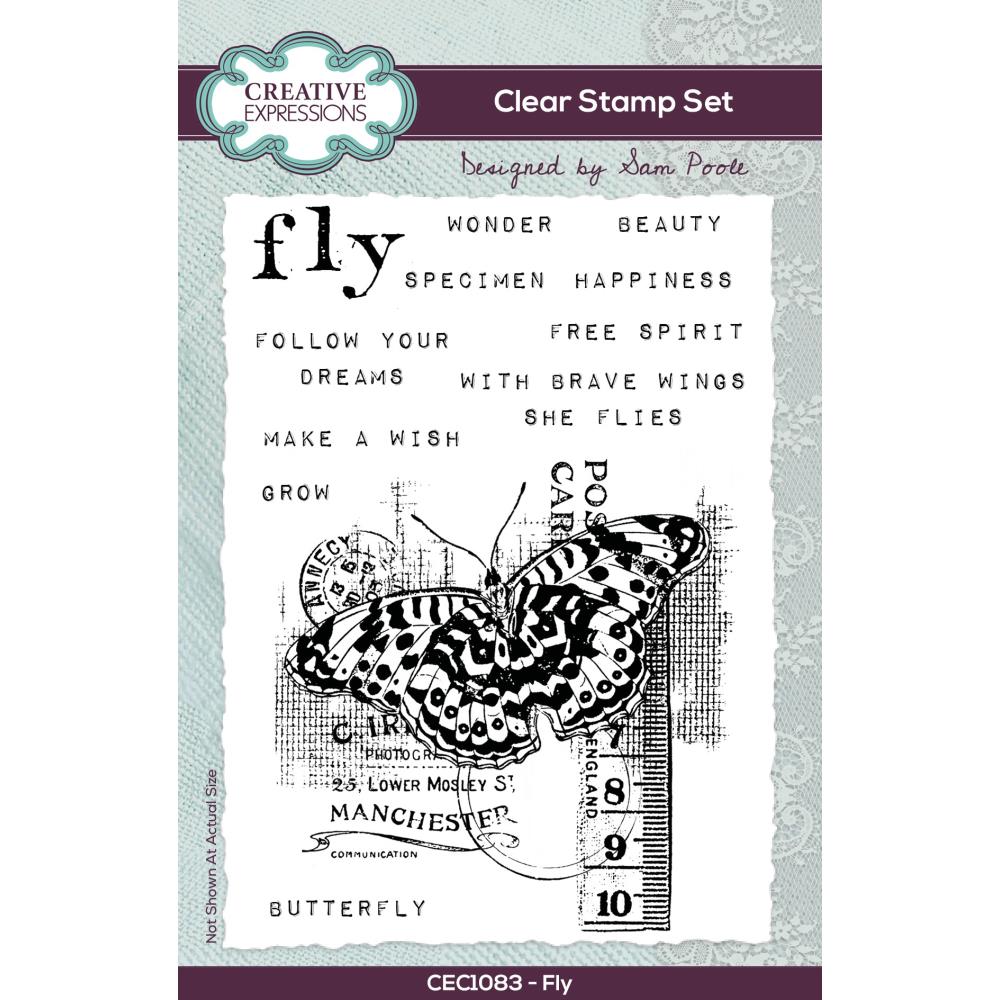 Creative Expressions Clear Stamp Set 4"X6" By Sam Poole - Fly
