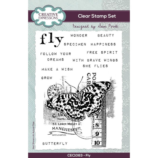 Creative Expressions Clear Stamp Set 4"X6" By Sam Poole - Fly