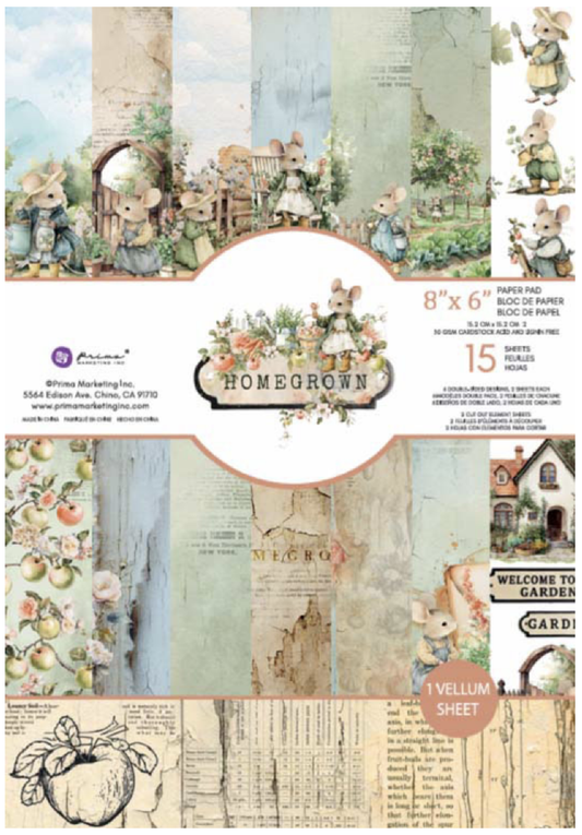 Prima Marketing - Homegrown - 8x6 Paper Pack Collection - The 3 Girls Tale