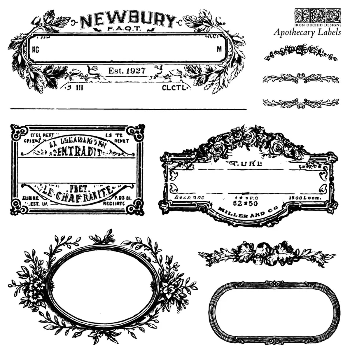 Iron Orchid Designs - Apothecary Labels - 6x6 Stamp