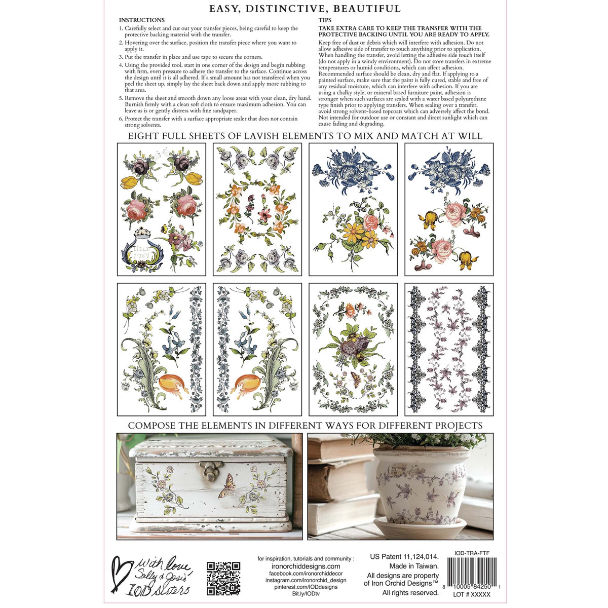Iron Orchid Fairy Tale Florals Transfer - 8x12