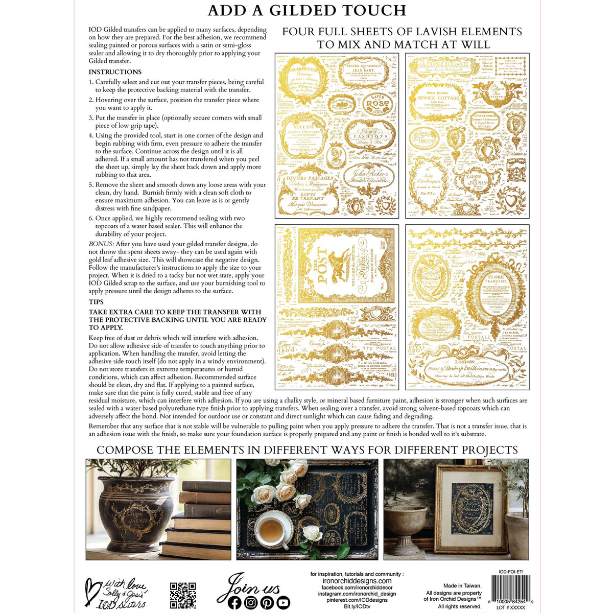 NEW! Iron Orchid Foil Transfer - Etiquettes