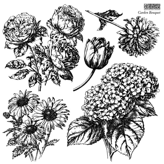 Iron Orchid  Décor Stamp Set - 12x12 - Garden Bouquet