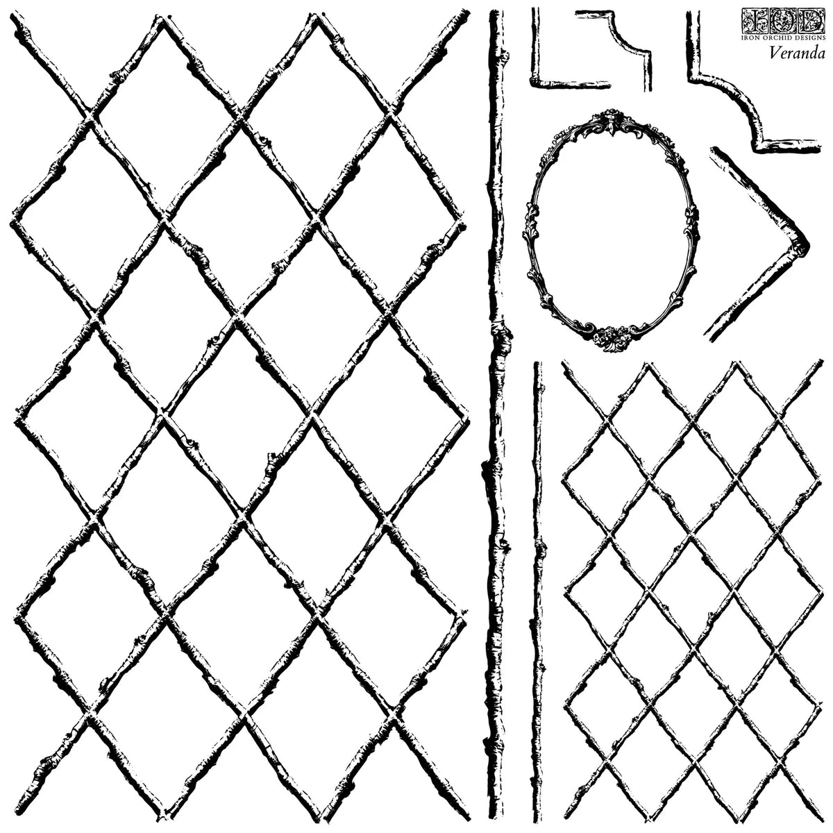 Iron Orchid  Décor Stamp Set - 12x12 - Veranda