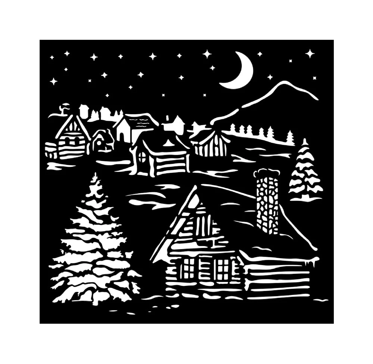 Stamperia - The Owl's House Stencil - Cottages