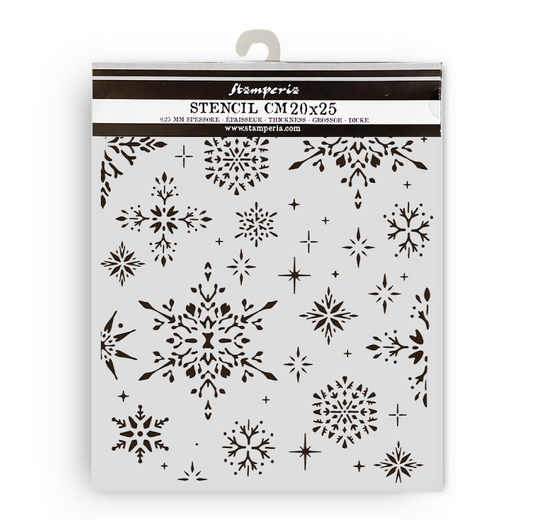 Stamperia - The Owl's House Stencil - Snowflakes