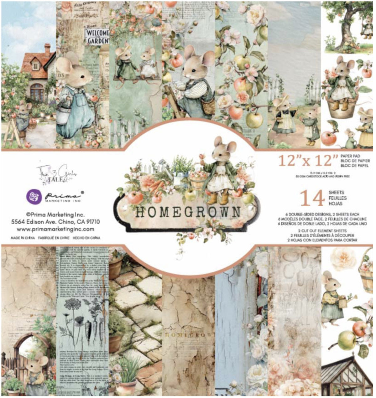Prima Marketing - Homegrown - 12x12 Paper Pack Collection - The 3 Girls Tale