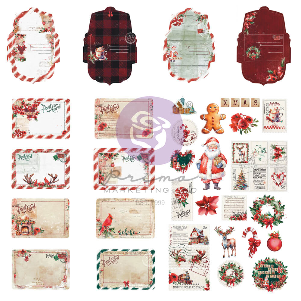 Prima Marketing - From the North Pole Collection - Envelopes, Postcards & Stickers