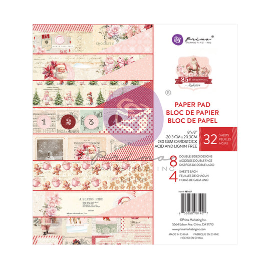 Prima Marketing - 25 & Peppermint - 8x8 Paper Pad