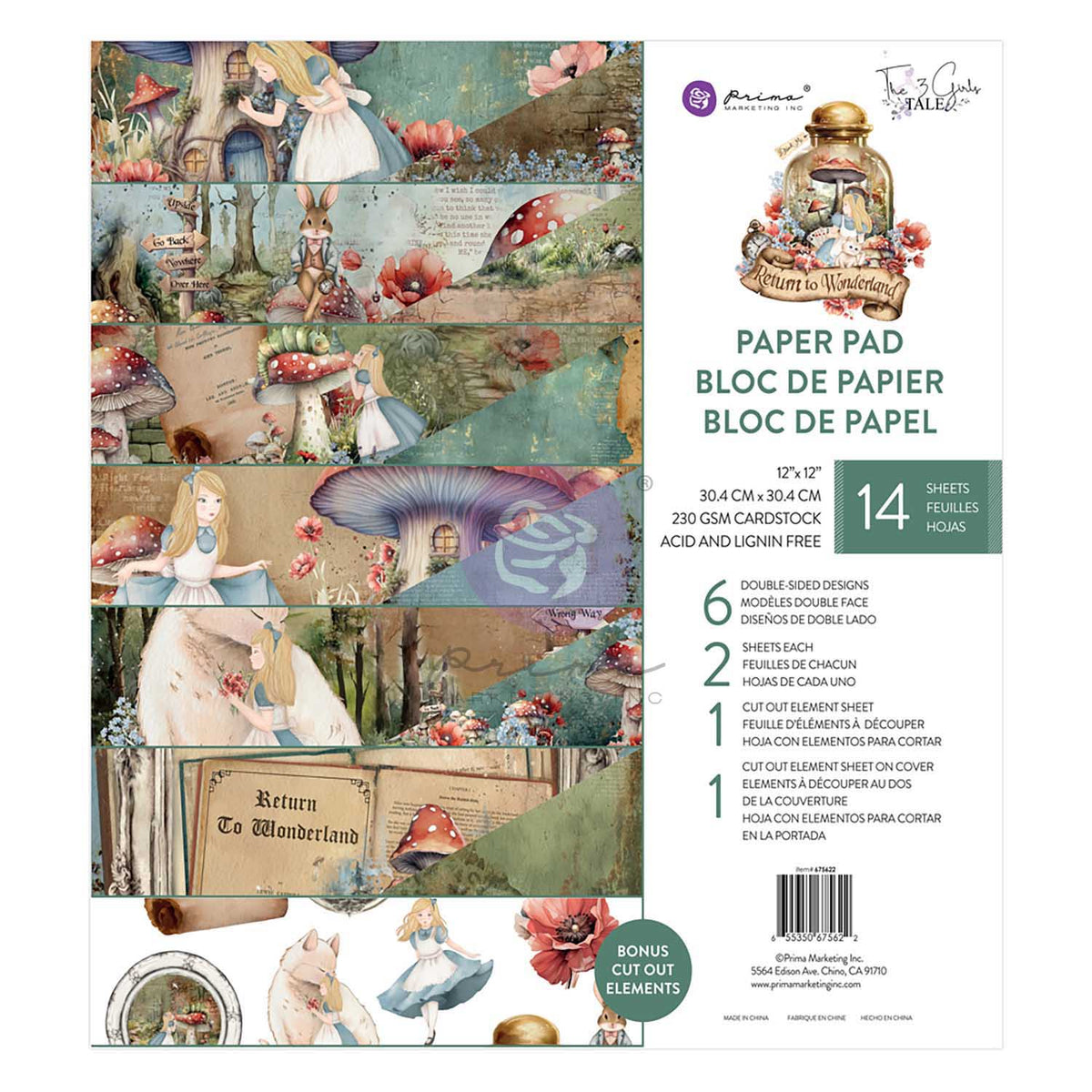 Prima Marketing - Return to Wonderland Collection - 12x12 - 14 Sheets - Double Sided