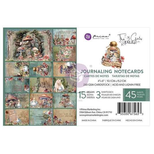 Prima Marketing - Return to Wonderland Collection - 4x6 Journaling Cards