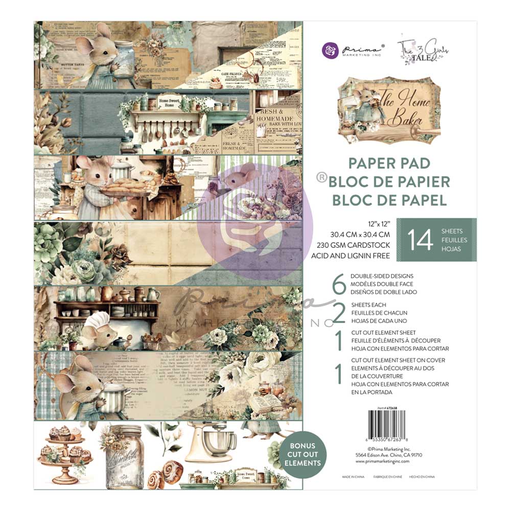 Prima Marketing - The Home Baker Collection - 12x12 - 14 Sheets w/foil - Double Sided