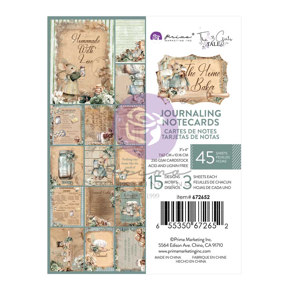 Prima Marketing - The Home Baker Collection - 3x4 Journaling Cards