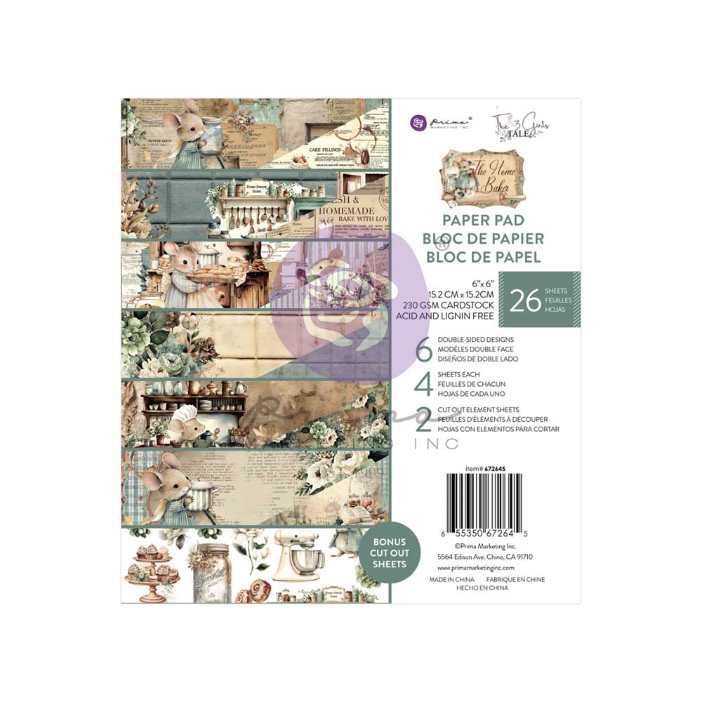 Prima Marketing - The Home Baker Collection - 6x6 - 6 Designs Double Sided