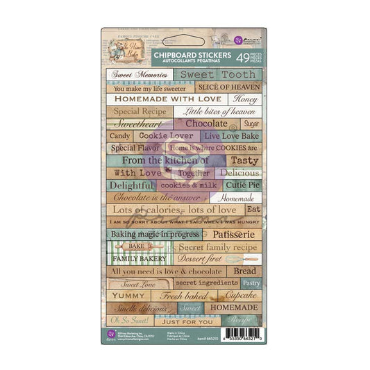 Prima Marketing - The Home Baker Collection - Chipboard Stickers