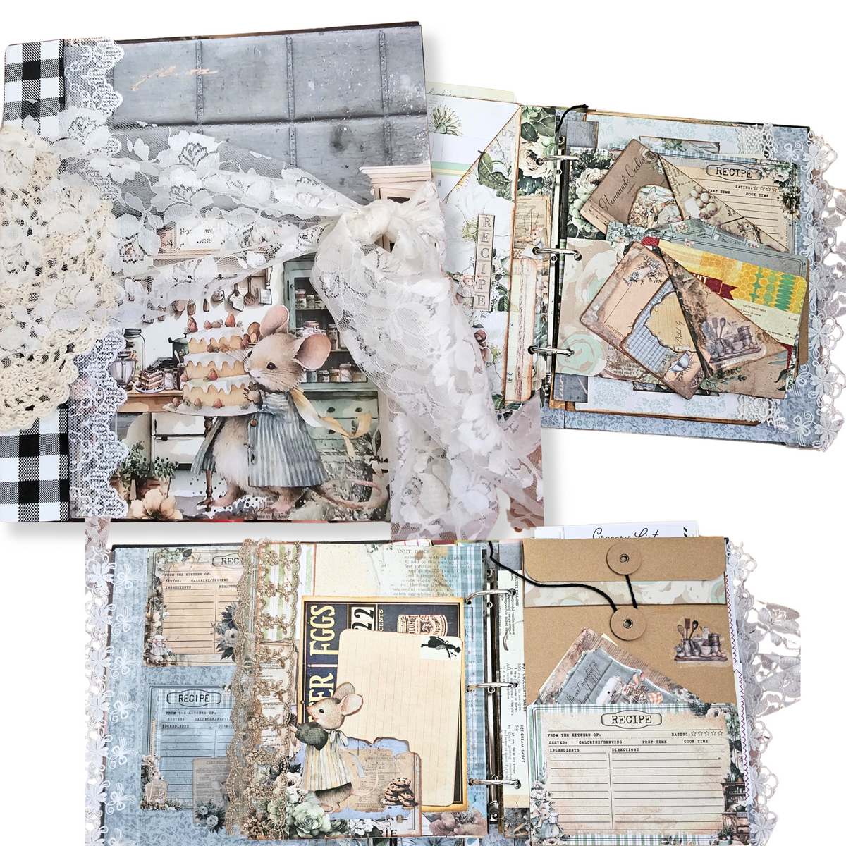 Handcrafted Recipe Album - Mice Theme