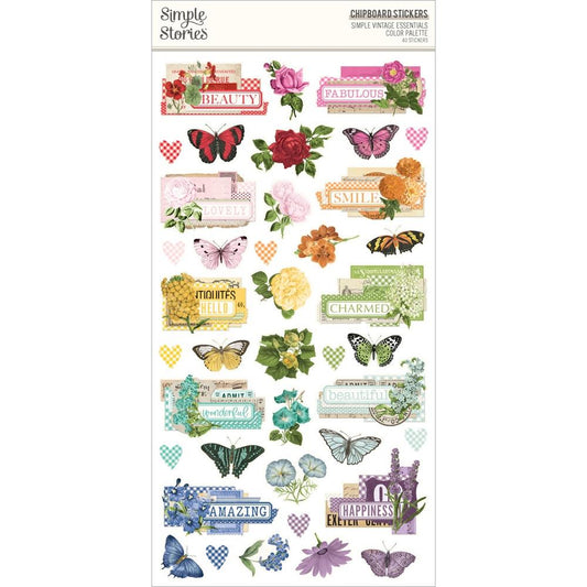 Simple Stories - Simple Vintage Essentials Color Palette - Chipboard Stickers