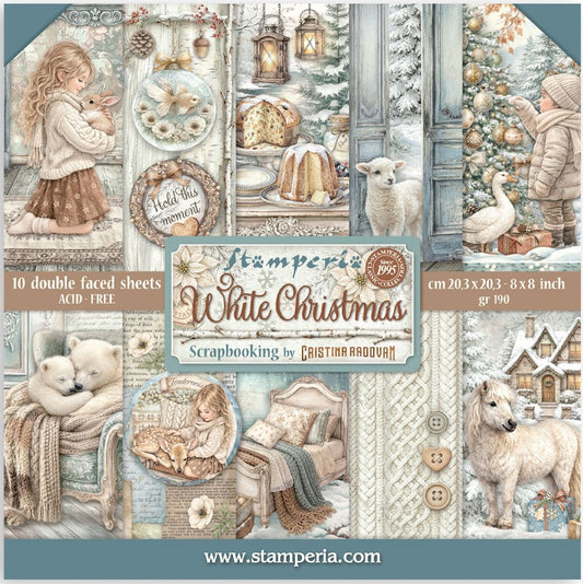 Stamperia White Christmas 8x8 Paper Pad - Double-Sided