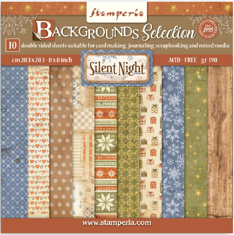 Stamperia Silent Night Background 8x8 Paper Pad - Double - Sided