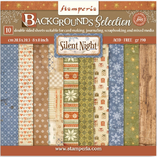 Stamperia Silent Night Background 8x8 Paper Pad - Double - Sided