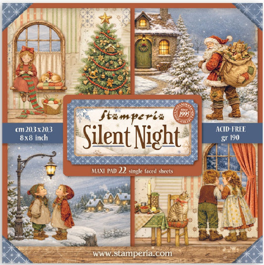 Stamperia Silent Night 8x8 Paper Pad - MAXI - Single Sided