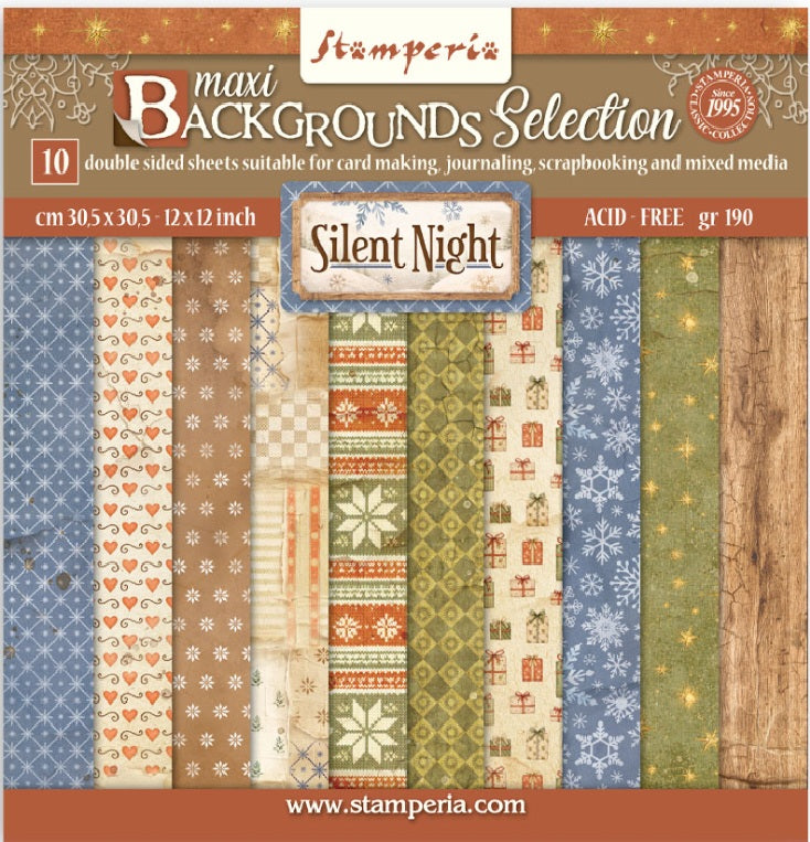 Stamperia Silent Night Backgrounds 12x12 Paper Pad - Double-Sided (Copy)