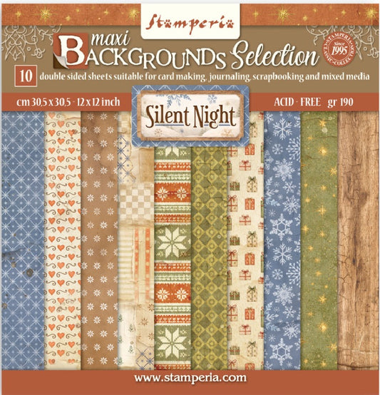 Stamperia Silent Night Backgrounds 12x12 Paper Pad - Double-Sided (Copy)