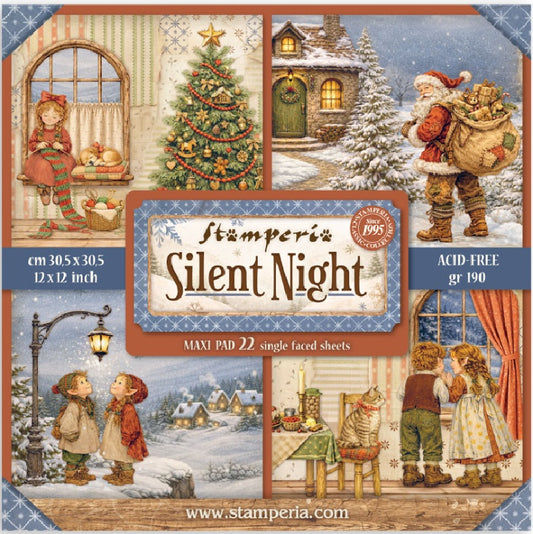Stamperia Silent Night 12x12 Paper Pad - MAXI - Single Sided