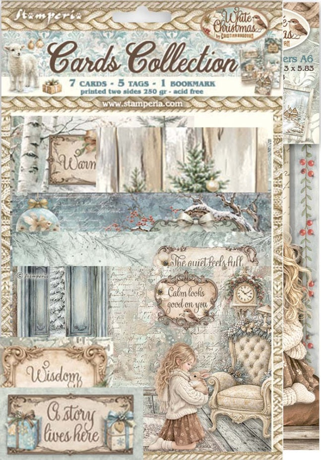 Stamperia White Christmas Cards Collection