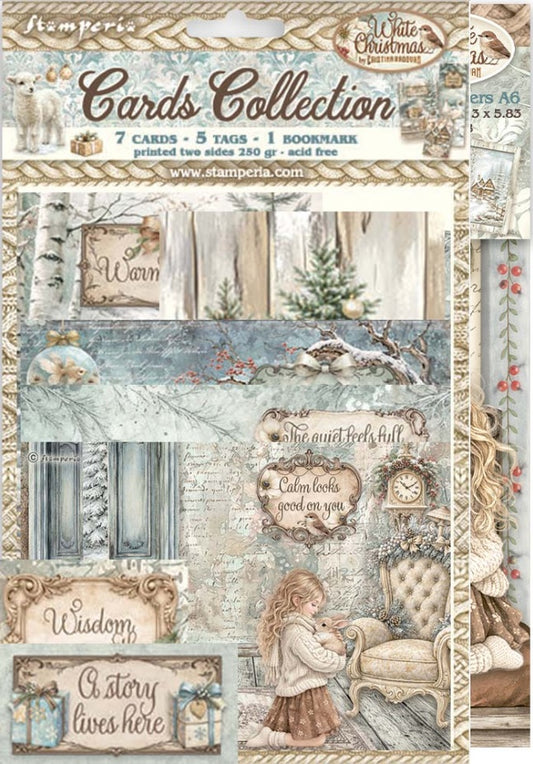 Stamperia White Christmas Cards Collection
