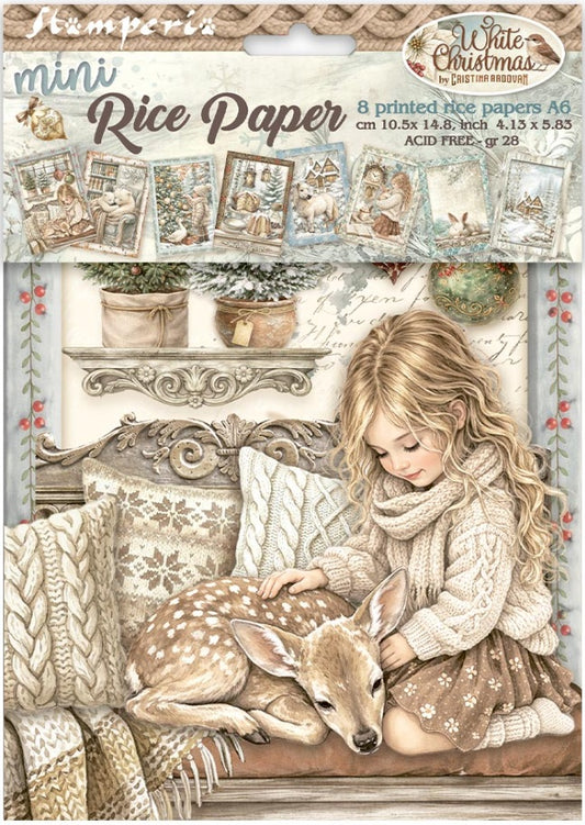 Stamperia White Christmas - Mini Rice Paper Pack