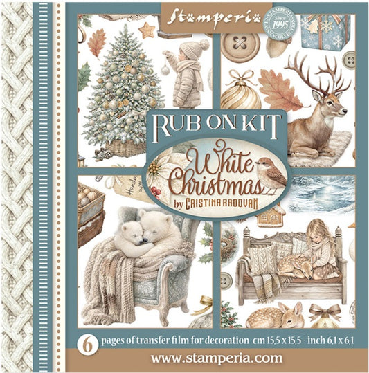 Stamperia Rub-On Kit - White Christmas