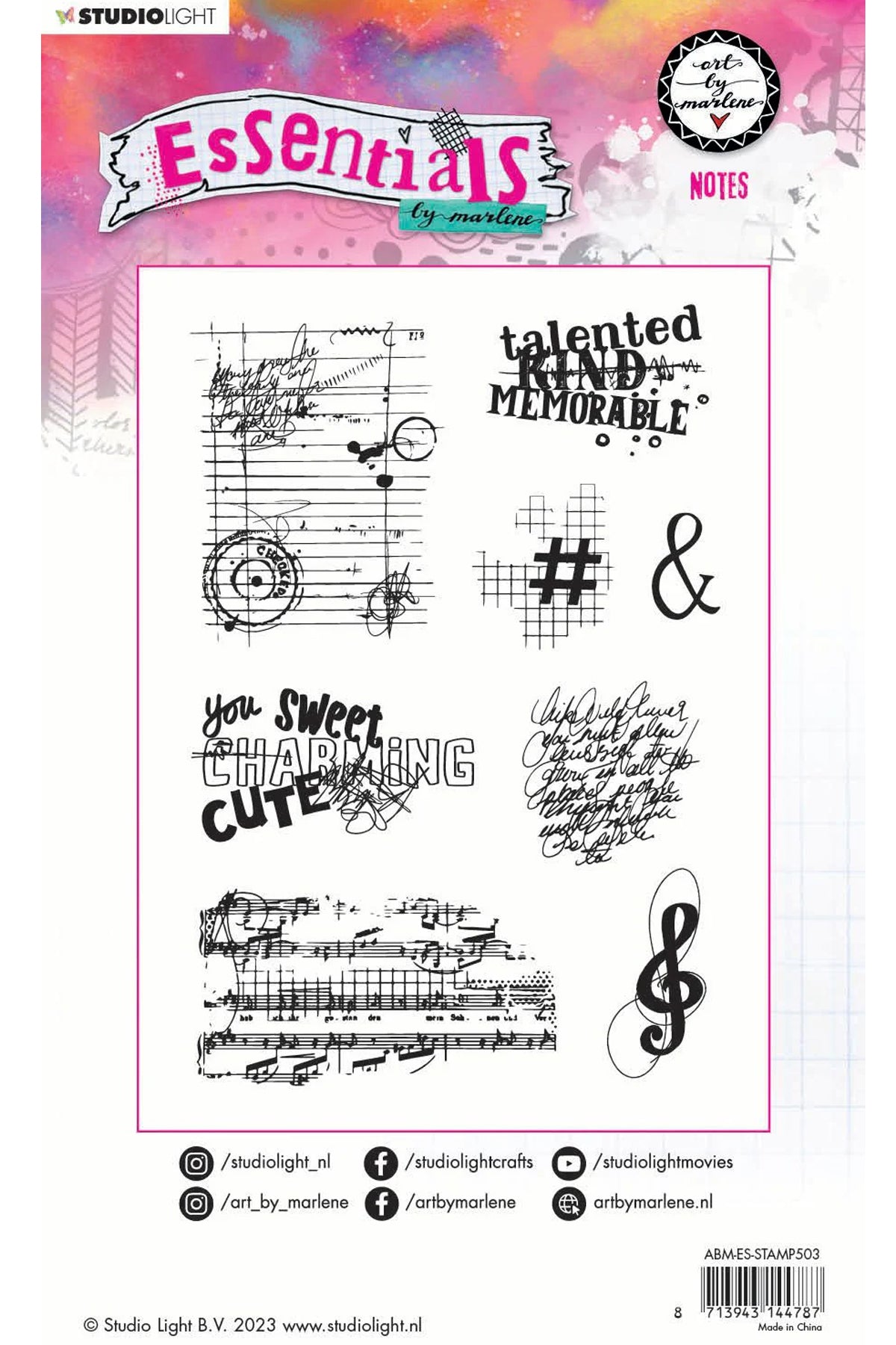 Studio Light - Art by Marlene - Notes Stamp Set