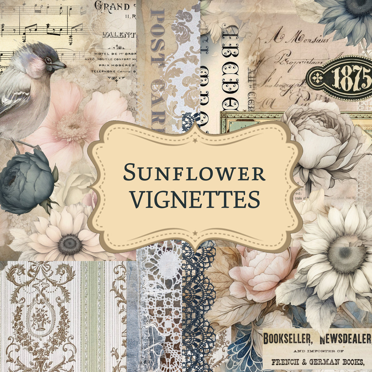 Sunflower Vignettes - Digital Journal Kit
