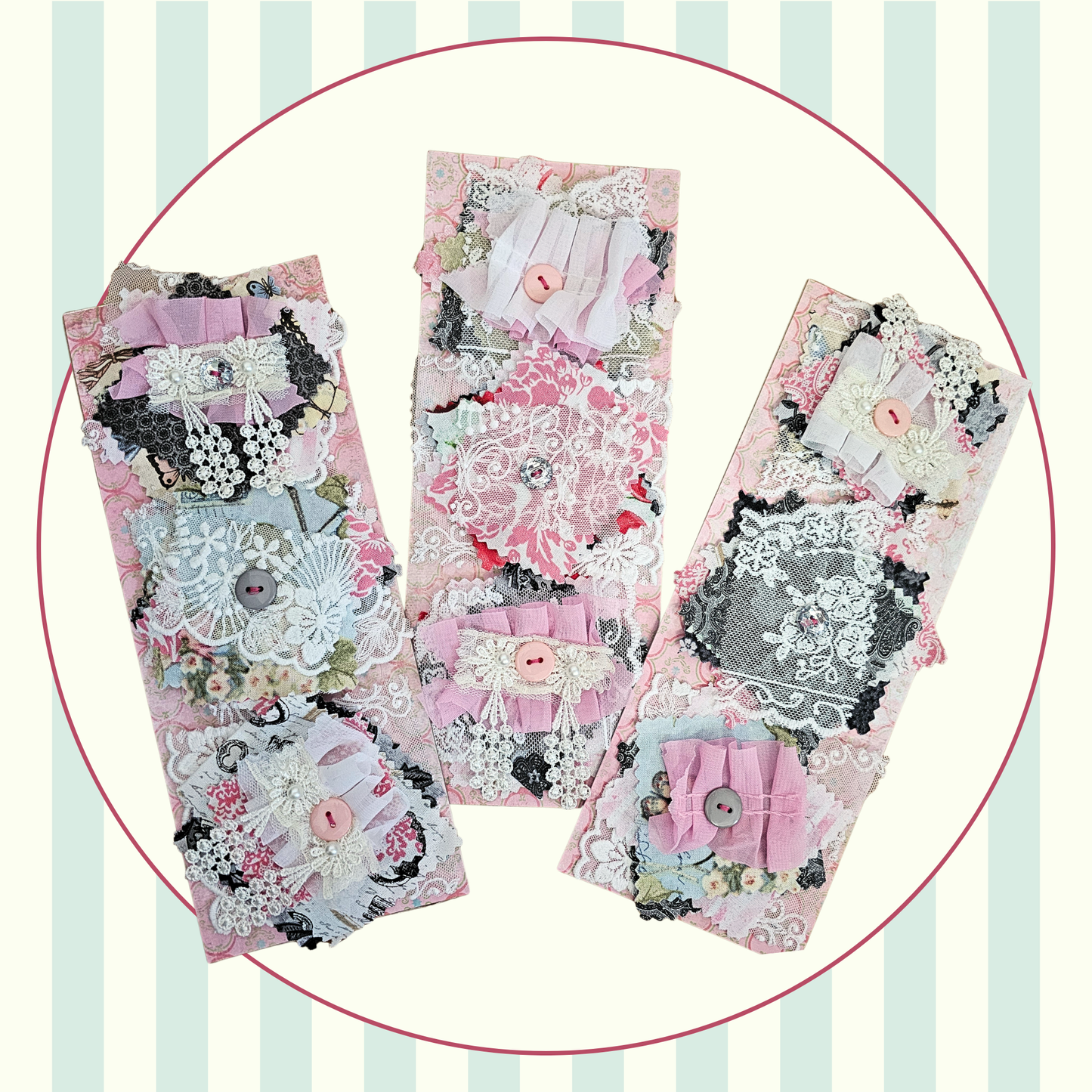 Vintage Lace & Trim Snippet Clusters - Handmade - (Sold Individually)