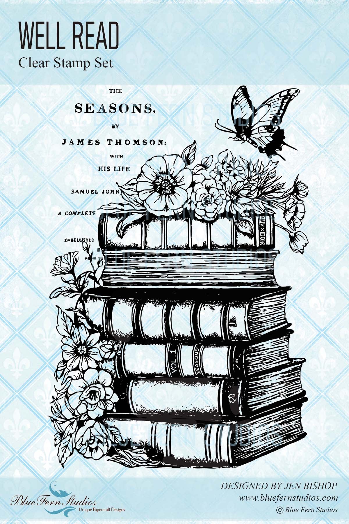 Well Read Stamp - Blue Fern - Seasons Collection by Jen Bishop