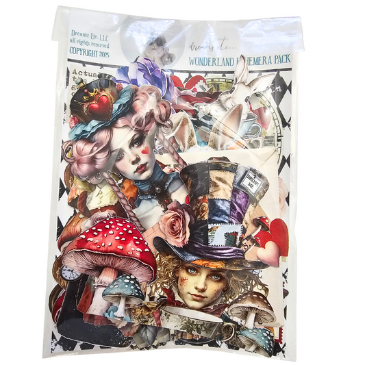 Wonderland Themed Ephemera Pack - Dreamz Etc. - Back in Stock