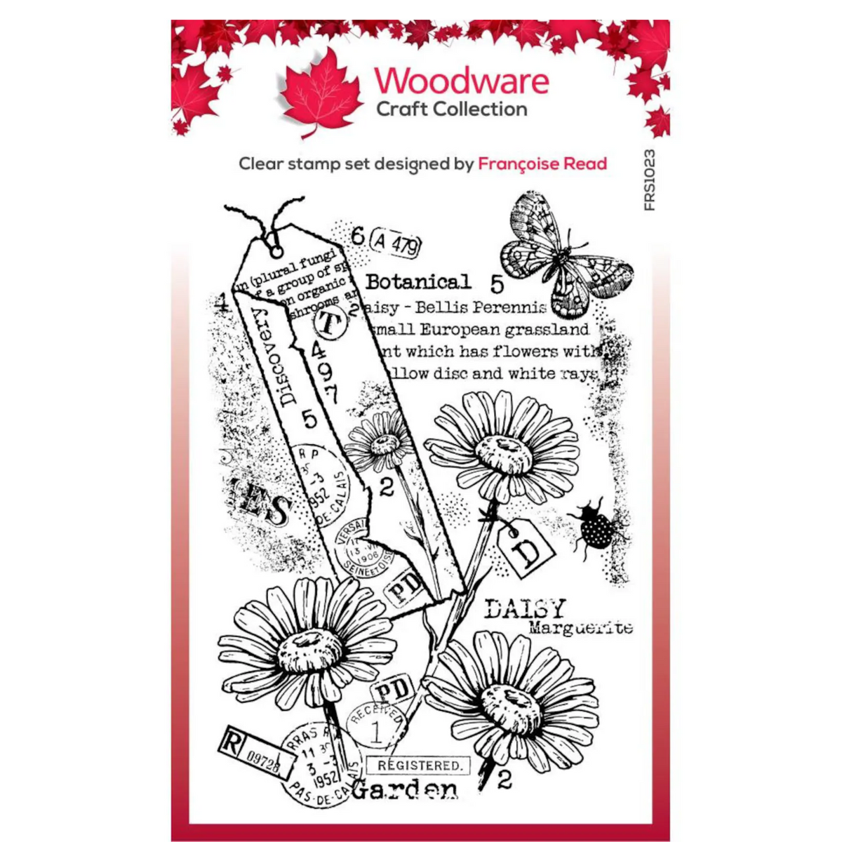 Woodware Clear Stamp 4"X6" Singles Garden Daisies