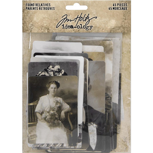 Idea-Ology Found Relatives Vintage Portraits 45/Pkg - Tim Holtz