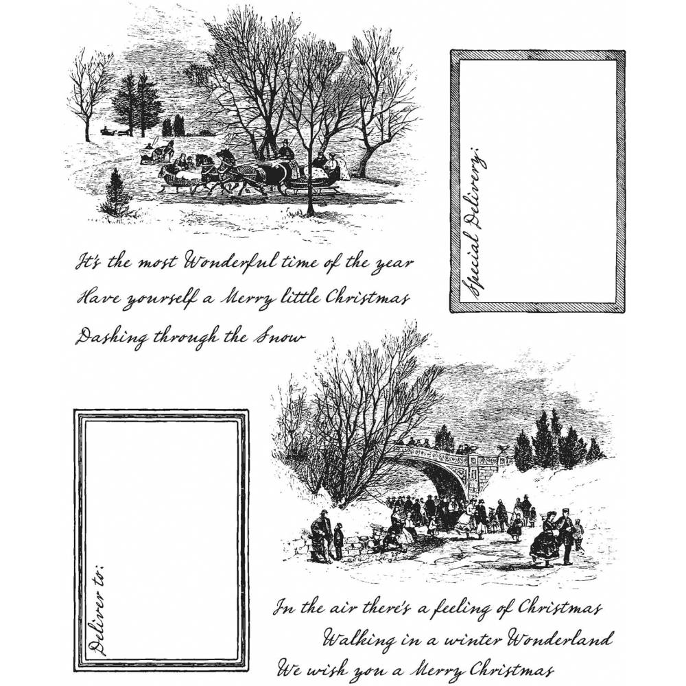 STAMPERS ANONYMOUS - Scenic Holiday - TIM HOLTZ - STAMP SET *