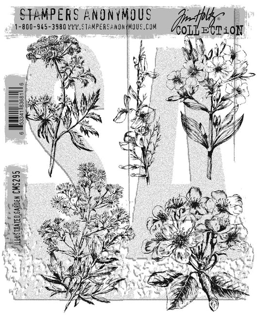 Tim Holtz - Stampers Anonymous - ILLUSTRATED GARDEN - STAMP SET - PRE-ORDER