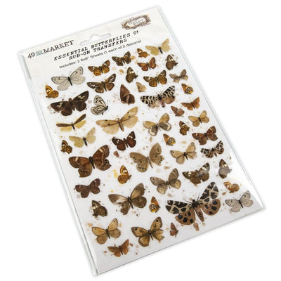 NEW! 49 and Market Essential Rub-Ons 6"x8" - 2 Sheets - Butterflies